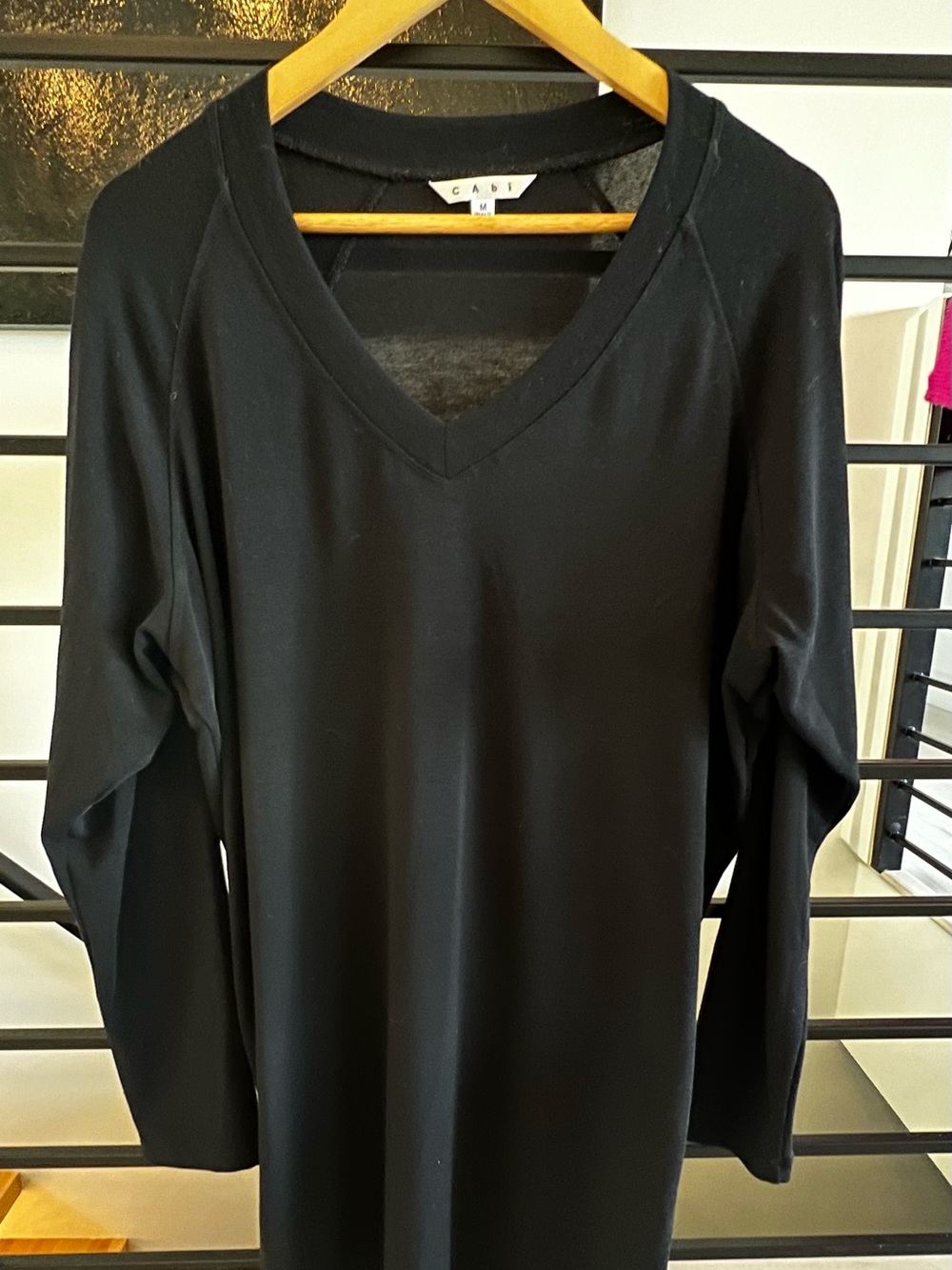 CAbi Black V-Neck Long Sleeve Top - Women's